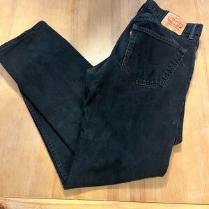 Levi's Men's 505 Regular Fit Straight Black Jeans 36x32